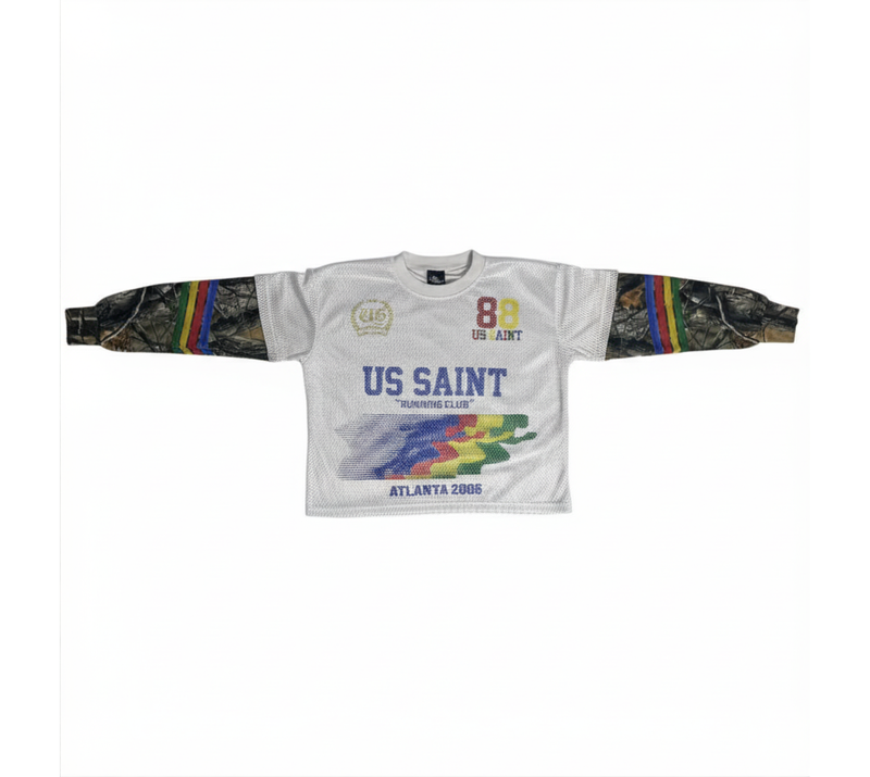 “Runners Club” SMOKECAMO OFFWHITE THERMAL LONG SLEEVE SHIRT