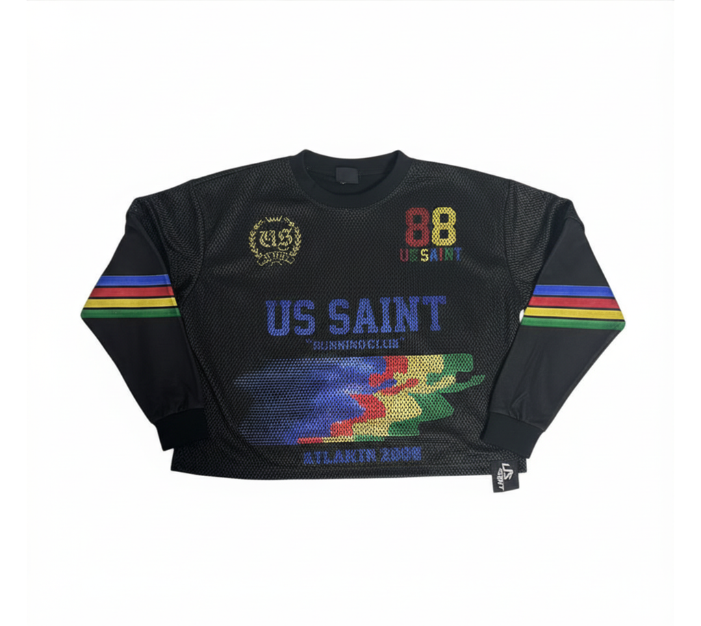 “Runners Club” BLACKOUT THERMAL LONG SLEEVE ZIPPER SHIRT